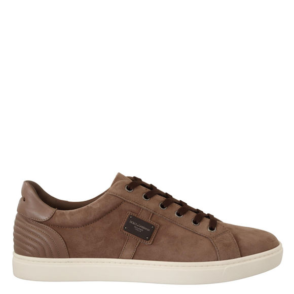 Dolce & Gabbana Brown Croc Exotic Leather Men Casual Sneakers Shoes
